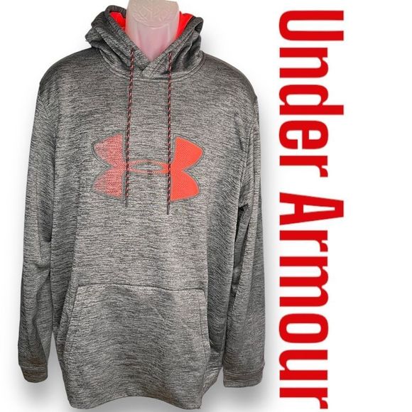 Under Armour Other - Under Armour Men XXL Hoodie Hooded Sweatshirt Pullover Big Logo Storm Grey